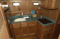40' Young Brothers Yacht galley